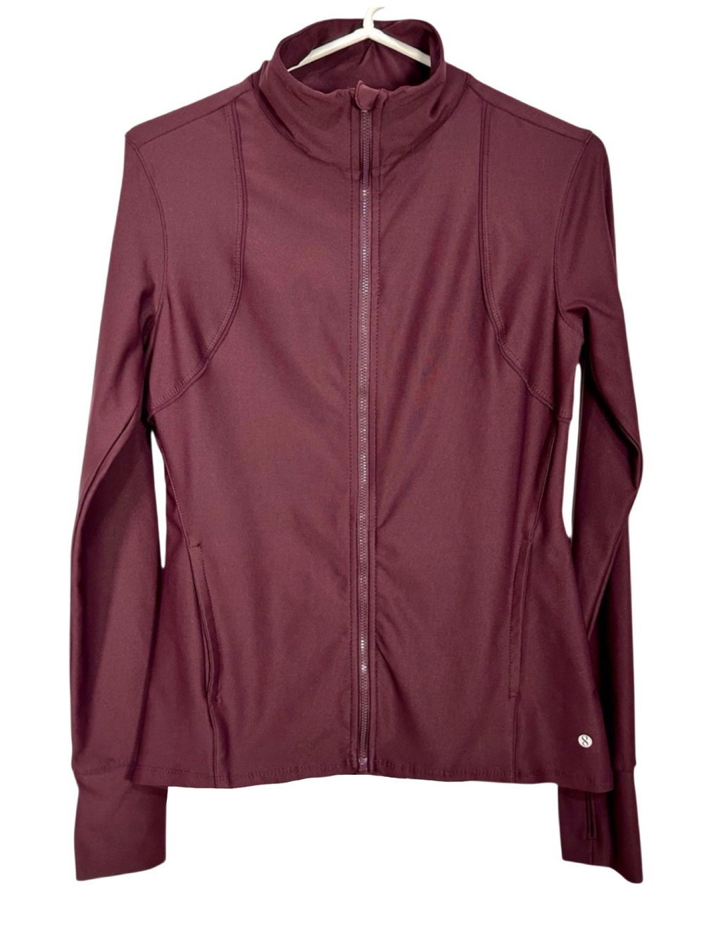 Layer 8 Burgundy Qwick Dry Athletic Jacket Full Zip Small